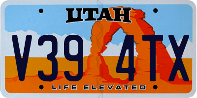 UT license plate V394TX