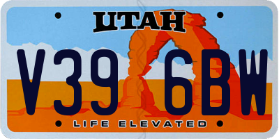 UT license plate V396BW
