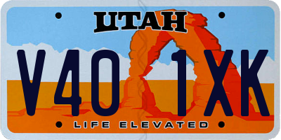 UT license plate V401XK