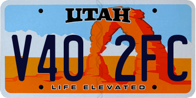 UT license plate V402FC