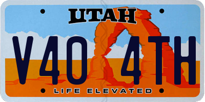 UT license plate V404TH