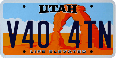 UT license plate V404TN