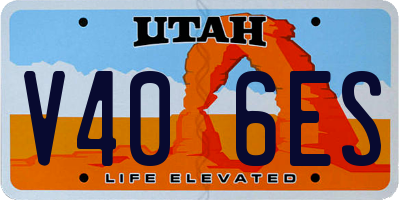 UT license plate V406ES
