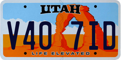 UT license plate V407ID