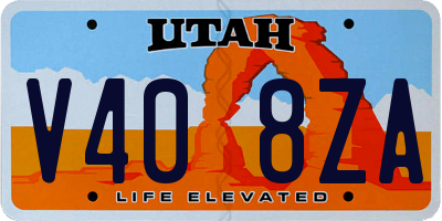 UT license plate V408ZA