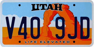 UT license plate V409JD