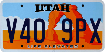 UT license plate V409PX