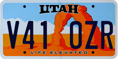 UT license plate V410ZR