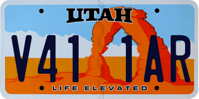 UT license plate V411AR