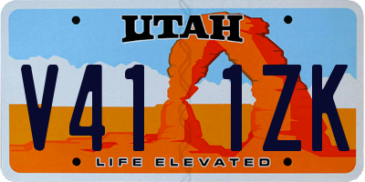 UT license plate V411ZK