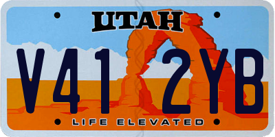 UT license plate V412YB