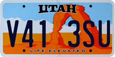 UT license plate V413SU