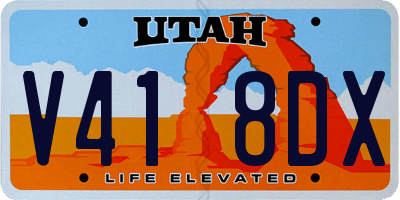 UT license plate V418DX