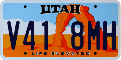 UT license plate V418MH