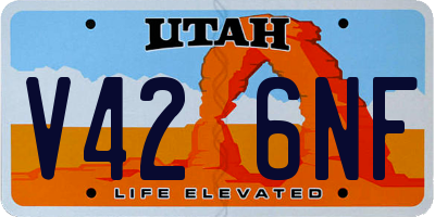 UT license plate V426NF