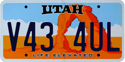 UT license plate V434UL