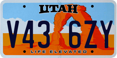 UT license plate V436ZY