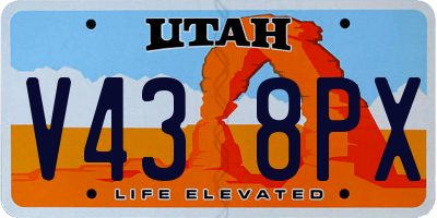 UT license plate V438PX