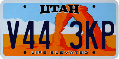 UT license plate V443KP
