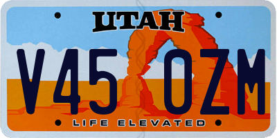 UT license plate V450ZM