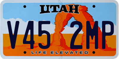 UT license plate V452MP