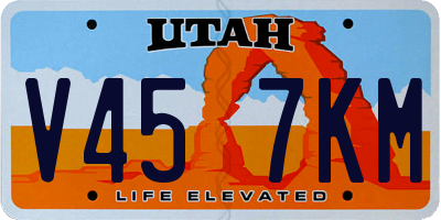 UT license plate V457KM