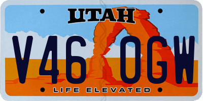 UT license plate V460GW