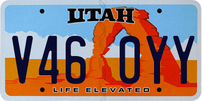 UT license plate V460YY