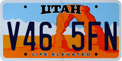 UT license plate V465FN