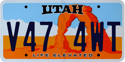 UT license plate V474WT