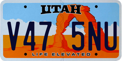 UT license plate V475NU
