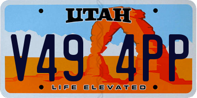 UT license plate V494PP