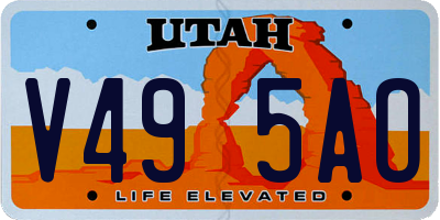 UT license plate V495AO