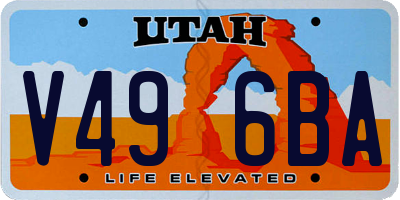 UT license plate V496BA