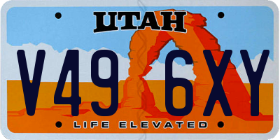 UT license plate V496XY