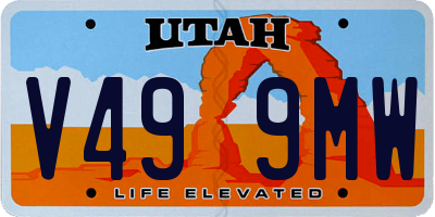UT license plate V499MW