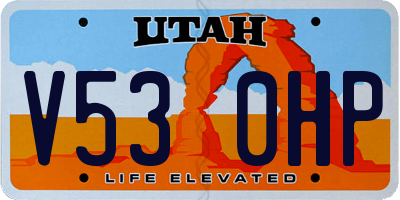UT license plate V530HP
