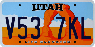 UT license plate V537KL