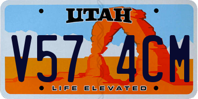 UT license plate V574CM