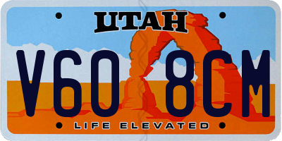 UT license plate V608CM
