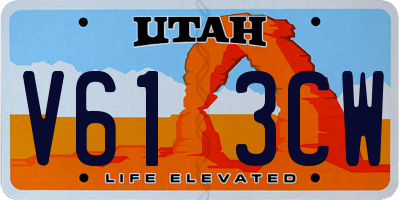 UT license plate V613CW