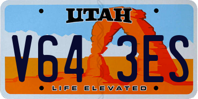 UT license plate V643ES