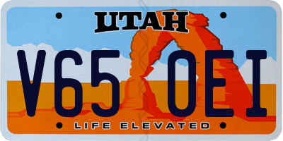 UT license plate V650EI