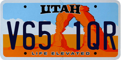 UT license plate V651QR