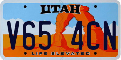 UT license plate V654CN