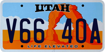 UT license plate V664OA