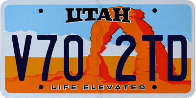 UT license plate V702TD