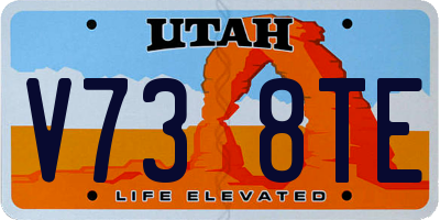 UT license plate V738TE