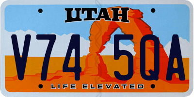 UT license plate V745QA