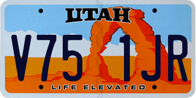 UT license plate V751JR